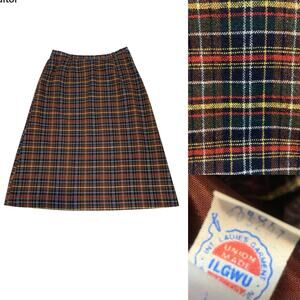 Vintage 1960s Century Boston Plaid Wool Skirt – Union Made ILGWU USA 28in Waist